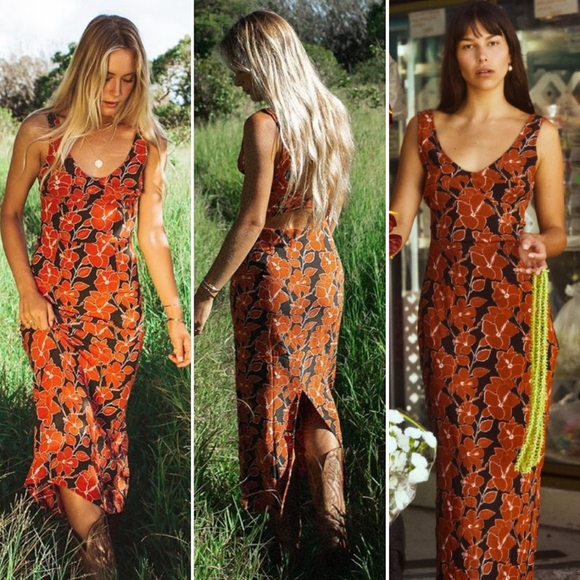 New acacia mid pacific penny dress maxi hibiscus P - Picture 4 of 16